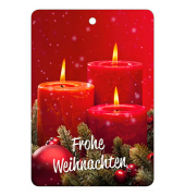 Geschenkanhänger mehrfarbig Frohe Weihnachten mit roten Kerzen