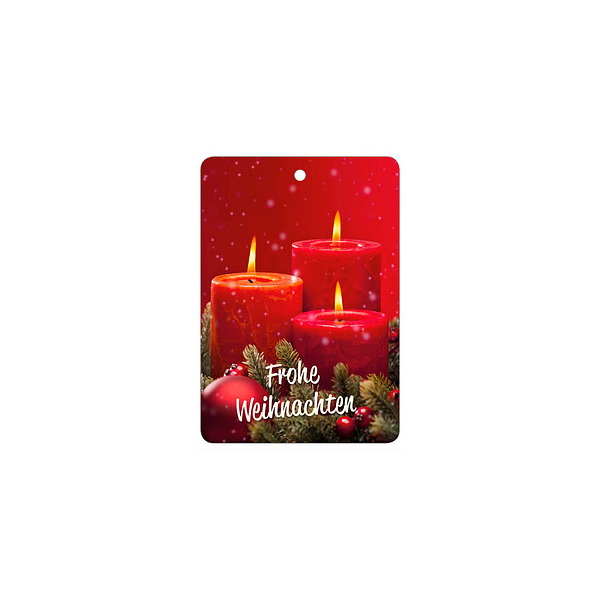 LUMA Geschenkanhänger mehrfarbig Frohe Weihnachten mit roten Kerzen -  Bürobedarf Thüringen