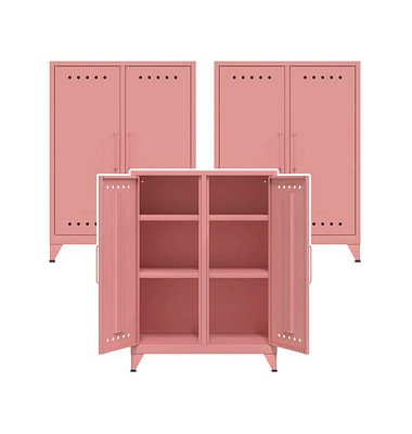 Sideboards Fern Middle, FERMID620P3 pastelpink 6 Fachböden 80,0 x 40,0 x 110,0 cm