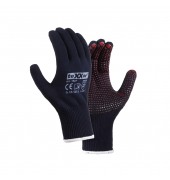 Arbeitshandschuhe PVC-Noppen, PVC-Noppen, blau/rot, Gr&ouml;&szlig;e 7 / S