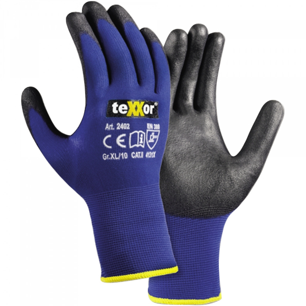 4031301060802 - Arbeitshandschuhe TOUCH 95% Polyurethan 5% Carbon blau schwarz Größe 10   XL 4031301060802 BIG Arbeitsschutz GmbH