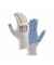 Arbeitshandschuhe Touch Screen f&auml;hig, PVC-Noppen, wei&szlig;/blau, Gr&ouml;&szlig;e 8 / M