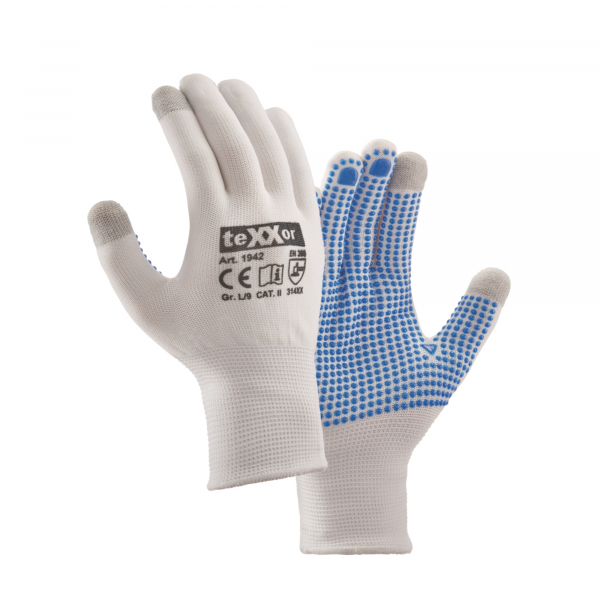 4062899073325 - Arbeitshandschuhe TOUCH PVC-Noppen weiß blau Größe 10   XL 4062899073325 BIG Arbeitsschutz GmbH
