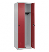 CP Spind Classic Plus lichtgrau, rubinrot 080000-20-S10002, 2 Schließfächer 60,0 x 50,0 x 185,0 cm