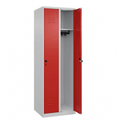 CP Spind Classic Plus lichtgrau, verkehrsrot 080000-20-S10003, 2 Schließfächer 60,0 x 50,0 x 185,0 cm