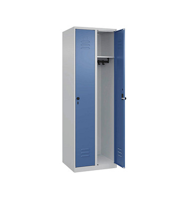 CP Spind Classic Plus lichtgrau, fernblau 080000-20-S10006, 2 Schließfächer 60,0 x 50,0 x 185,0 cm