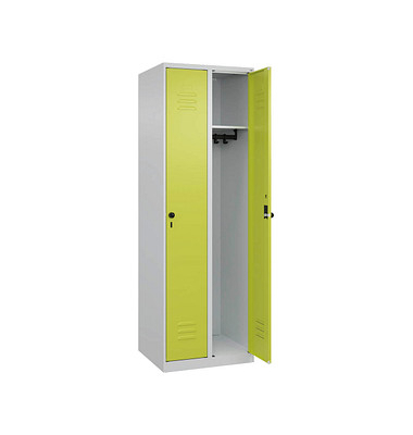 CP Spind Classic Plus clowngrün, lichtgrau 080000-20-S10009, 2 Schließfächer 60,0 x 50,0 x 185,0 cm