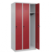 CP Spind Classic Plus lichtgrau, rubinrot 080000-30-S10001, 3 Schließfächer 90,0 x 50,0 x 185,0 cm