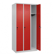 CP Spind Classic Plus lichtgrau, verkehrsrot 080000-30-S10002, 3 Schließfächer 90,0 x 50,0 x 185,0 cm
