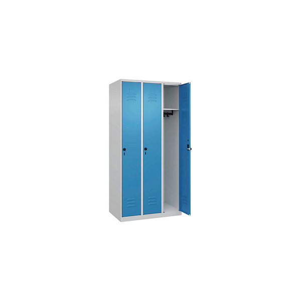 4067521351673 - Spind Classic Plus lichtblau lichtgrau 080000-30-S10004 3 Schließfächer 900 x 500 x 1850 cm 4067521351673 C+P-Möbel