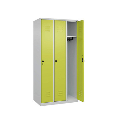 CP Spind Classic Plus clowngrün, lichtgrau 080000-30-S10009, 3 Schließfächer 90,0 x 50,0 x 185,0 cm