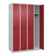 CP Spind Classic Plus lichtgrau, rubinrot 080000-40-S10001, 4 Schließfächer 120,0 x 50,0 x 185,0 cm