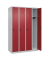 CP Spind Classic Plus lichtgrau, rubinrot 080000-40-S10001, 4 Schließfächer 120,0 x 50,0 x 185,0 cm