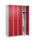 CP Spind Classic Plus lichtgrau, rubinrot 080000-40-S10001, 4 Schließfächer 120,0 x 50,0 x 185,0 cm