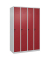 CP Spind Classic Plus lichtgrau, rubinrot 080000-40-S10001, 4 Schließfächer 120,0 x 50,0 x 185,0 cm