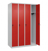CP Spind Classic Plus lichtgrau, verkehrsrot 080000-40-S10002, 4 Schließfächer 120,0 x 50,0 x 185,0 cm