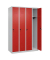 CP Spind Classic Plus lichtgrau, verkehrsrot 080000-40-S10002, 4 Schließfächer 120,0 x 50,0 x 185,0 cm