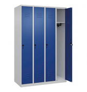 CP Spind Classic Plus lichtgrau, enzianblau 080000-40-S10003, 4 Schließfächer 120,0 x 50,0 x 185,0 cm