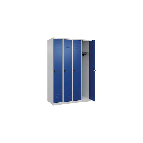 4067521352854 - Spind Classic Plus lichtgrau enzianblau 080000-40-S10003 4 Schließfächer 1200 x 500 x 1850 cm 4067521352854 C+P-Möbel 4067521352854 - Spind Classic Plus lichtgrau enzianblau 080000-40-S10003 4 Schließfächer 1200 x 500 x 1850 cm 4067521352854 C+P-Möbel