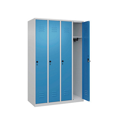 CP Spind Classic Plus lichtblau, lichtgrau 080000-40-S10004, 4 Schlie&szlig;f&auml;cher 120,0 x 50,0 x 185,0 cm