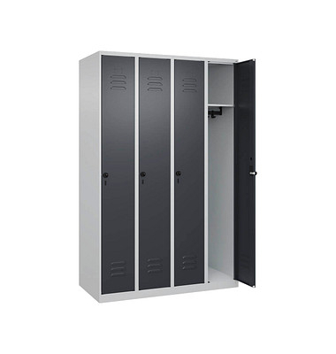 CP Spind Classic Plus anthrazitgrau, lichtgrau 080000-40-S10007, 4 Schließfächer 120,0 x 50,0 x 185,0 cm