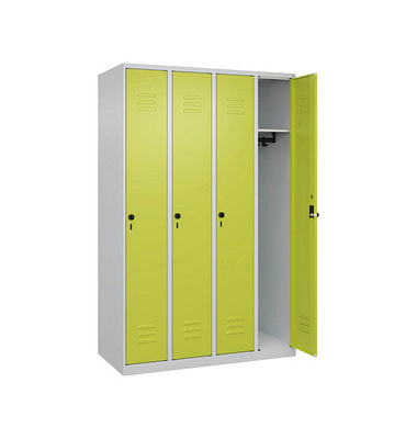 CP Spind Classic Plus clowngr&uuml;n, lichtgrau 080000-40-S10009, 4 Schlie&szlig;f&auml;cher 120,0 x 50,0 x 185,0 cm