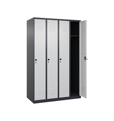 CP Spind Classic Plus anthrazitgrau, lichtgrau 080000-40-S10011, 4 Schließfächer 120,0 x 50,0 x 185,0 cm
