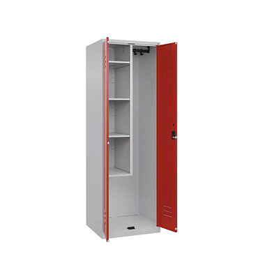 CP Putzmittelschrank Classic Plus 080100-00-S10002 verkehrsrot, lichtgrau 60,0 x 50,0 x 185,0 cm, aufgebaut