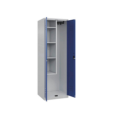 CP Putzmittelschrank Classic Plus 080100-00-S10003 enzianblau, lichtgrau 60,0 x 50,0 x 185,0 cm, aufgebaut