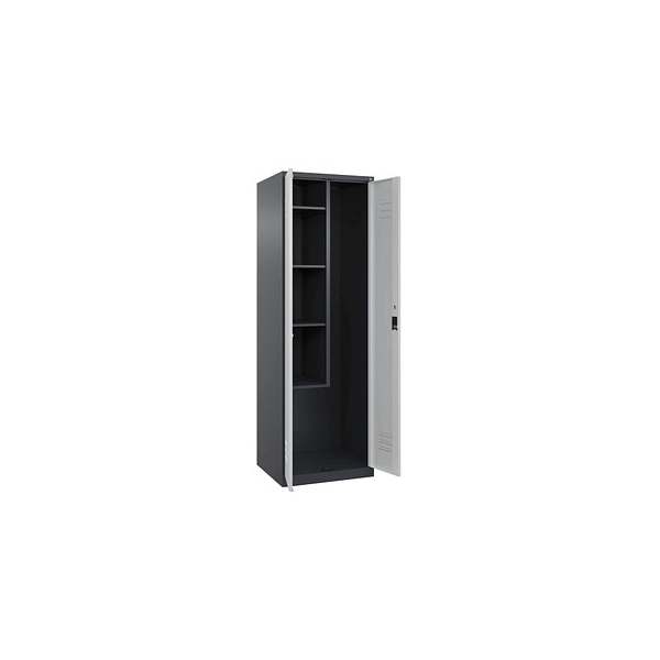 4067521356982 - Putzmittelschrank Classic Plus 080100-00-S10011 lichtgrau anthrazitgrau 600 x 500 x 1850 cm aufgebaut 4067521356982 C+P-Möb 4067521356982 - Putzmittelschrank Classic Plus 080100-00-S10011 lichtgrau anthrazitgrau 600 x 500 x 1850 cm aufgebaut 4067521356982 C+P-Möb