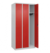 CP Spind Classic Plus lichtgrau, verkehrsrot 080000-30-S10014, 3 Schließfächer 90,0 x 50,0 x 185,0 cm