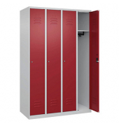 CP Spind Classic Plus lichtgrau, rubinrot 080000-40-S10016, 4 Schließfächer 120,0 x 50,0 x 185,0 cm