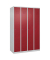 CP Spind Classic Plus lichtgrau, rubinrot 080000-40-S10016, 4 Schließfächer 120,0 x 50,0 x 185,0 cm