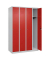 CP Spind Classic Plus lichtgrau, verkehrsrot 080000-40-S10017, 4 Schließfächer 120,0 x 50,0 x 185,0 cm