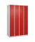 CP Spind Classic Plus lichtgrau, verkehrsrot 080000-40-S10017, 4 Schließfächer 120,0 x 50,0 x 185,0 cm