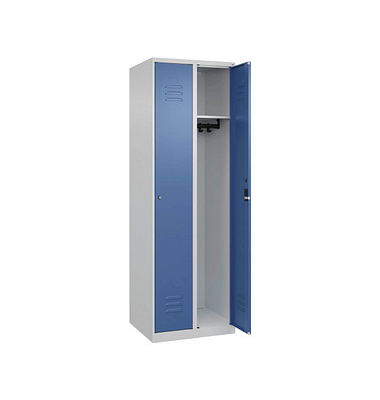 CP Spind Classic Plus lichtgrau, fernblau 080000-20-S10018, 2 Schließfächer 60,0 x 50,0 x 185,0 cm