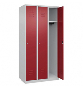 CP Spind Classic Plus lichtgrau, rubinrot 080000-30-S10018, 3 Schließfächer 90,0 x 50,0 x 185,0 cm