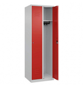 CP Spind Classic Plus lichtgrau, verkehrsrot 080000-20-S10025, 2 Schließfächer 60,0 x 50,0 x 185,0 cm