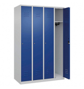 CP Spind Classic Plus lichtgrau, enzianblau 080000-40-S10024, 4 Schließfächer 120,0 x 50,0 x 185,0 cm