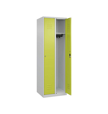 CP Spind Classic Plus clowngrün, lichtgrau 080000-20-S10029, 2 Schließfächer 60,0 x 50,0 x 185,0 cm