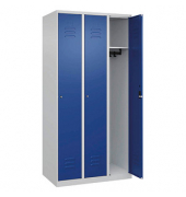 CP Spind Classic Plus lichtgrau, enzianblau 080000-30-S10029, 3 Schließfächer 90,0 x 50,0 x 185,0 cm