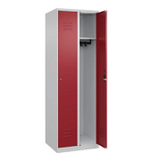 CP Spind Classic Plus lichtgrau, rubinrot 080000-20-S10031, 2 Schließfächer 60,0 x 50,0 x 185,0 cm