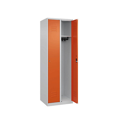 CP Spind Classic Plus reinorange, lichtgrau 080000-20-S10032, 2 Schließfächer 60,0 x 50,0 x 185,0 cm