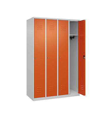 CP Spind Classic Plus reinorange, lichtgrau 080000-40-S10031, 4 Schließfächer 120,0 x 50,0 x 185,0 cm