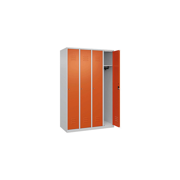 4067521415092 - Spind Classic Plus reinorange lichtgrau 080000-40-S10031 4 Schließfächer 1200 x 500 x 1850 cm 4067521415092 C+P-Möbel 4067521415092 - Spind Classic Plus reinorange lichtgrau 080000-40-S10031 4 Schließfächer 1200 x 500 x 1850 cm 4067521415092 C+P-Möbel