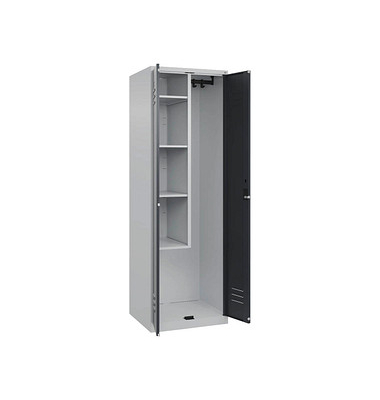 CP Putzmittelschrank Classic Plus 080100-00-S10020 lichtgrau, anthrazitgrau 60,0 x 50,0 x 185,0 cm, aufgebaut