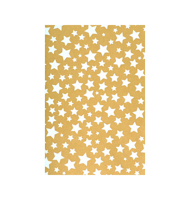 Geschenkpapier Diadem 017610, Sterne, 50cm x 20m, gold/weiß