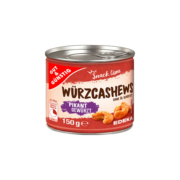 4311501447512 - pikant gewürzt Kerne 1500 g Cashewnüsse 4311501447512 GUT&GÜNSTIG 150 Gramm 4311501447512 - pikant gewürzt Kerne 1500 g Cashewnüsse 4311501447512 GUT&GÜNSTIG 150 Gramm