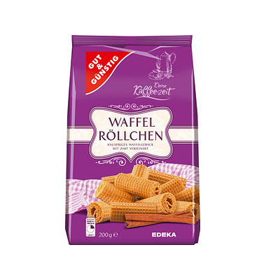GUT&GÜNSTIG Waffelröllchen Knusperwaffeln 200,0 g GUT&GÜNSTIG Waffelröllchen Knusperwaffeln 200,0 g
