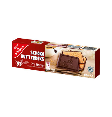 GUT&GÜNSTIG Schoko-Butterkeks Zartbitter Kekse 125,0 g